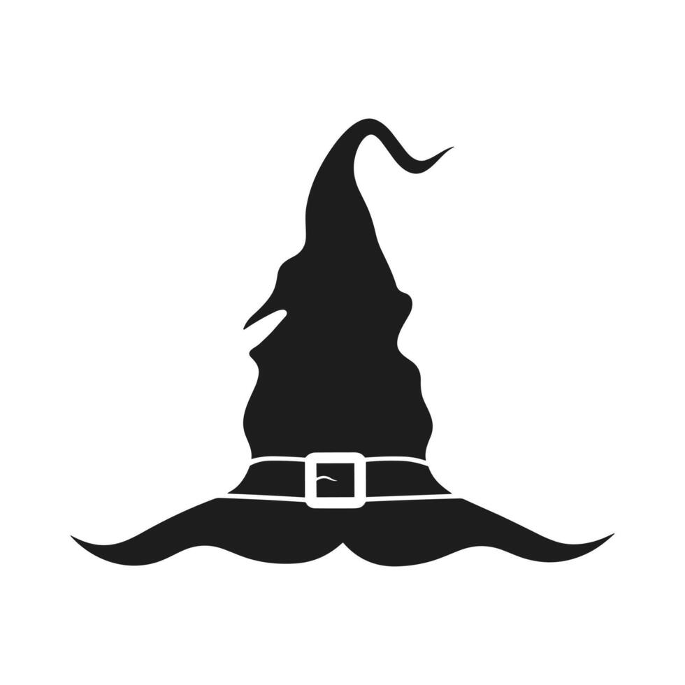 A Halloween witch hat silhouette vector