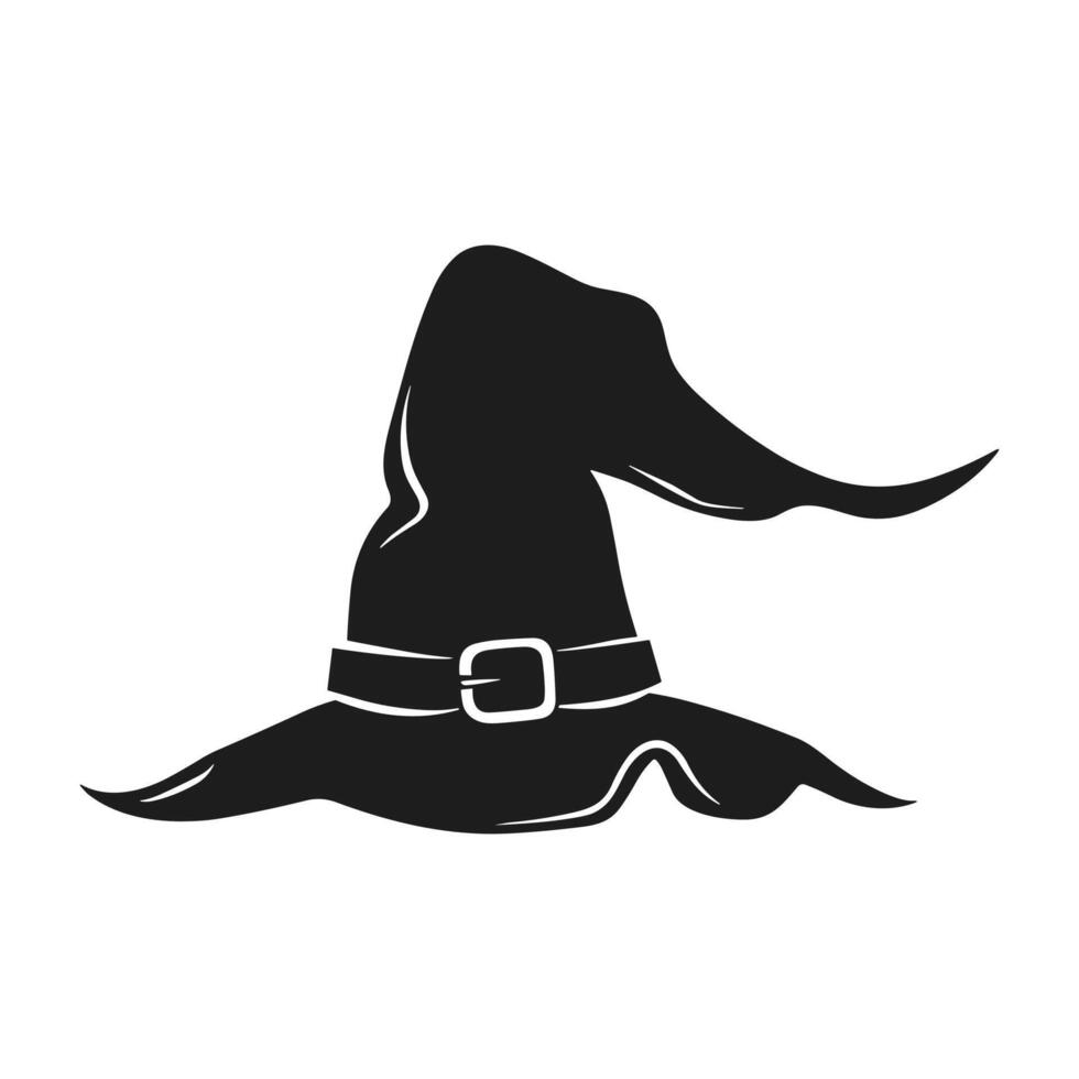 A Halloween witch hat silhouette vector