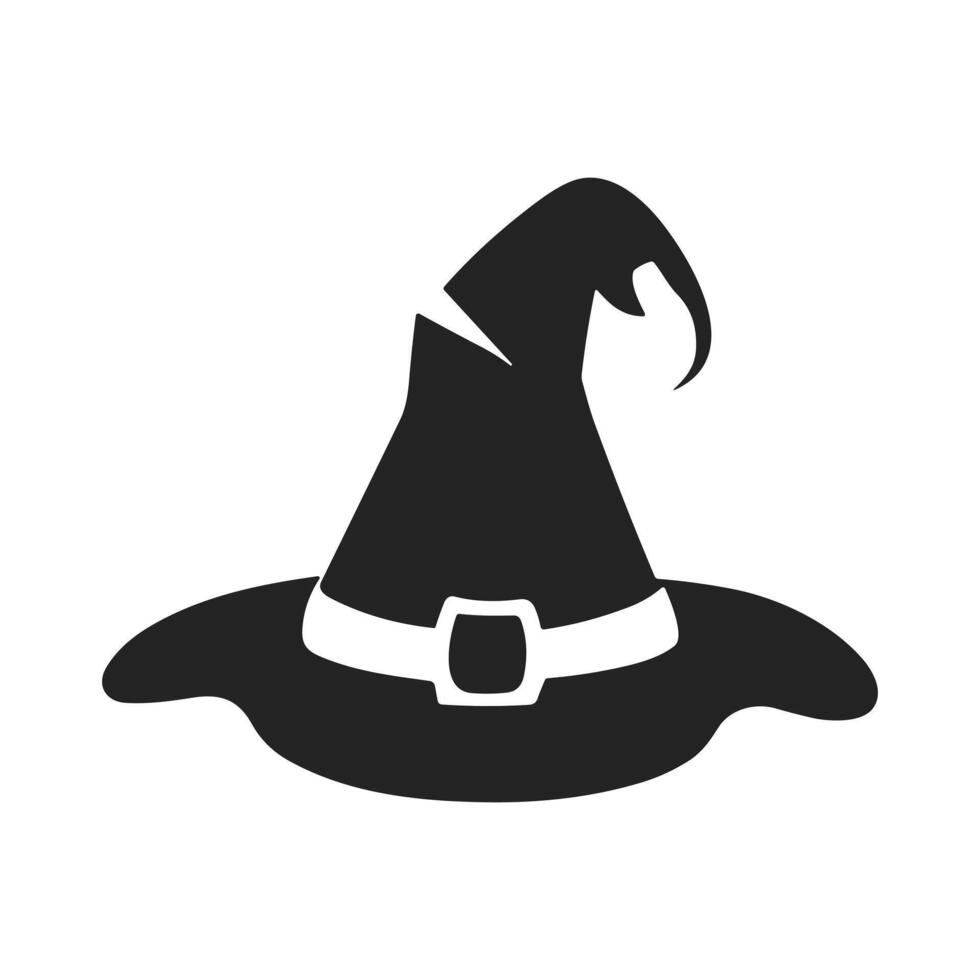 A Halloween witch hat silhouette vector