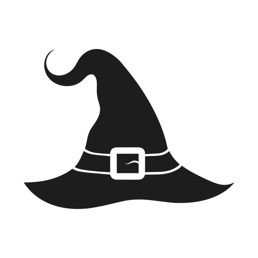 A Halloween witch hat silhouette vector
