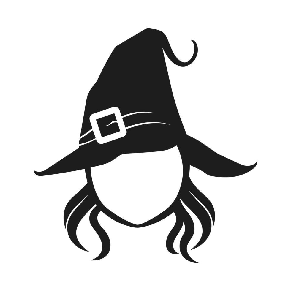 A Halloween witch hat silhouette vector