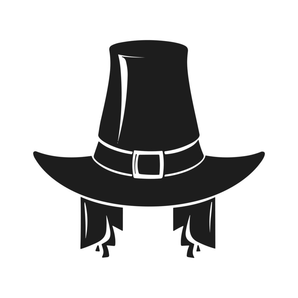A Halloween witch hat silhouette vector