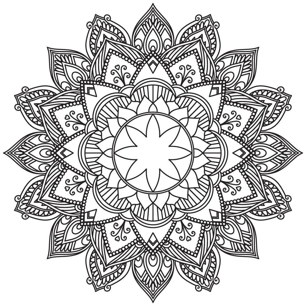 Mandala Circle Coloring Book Pages vector