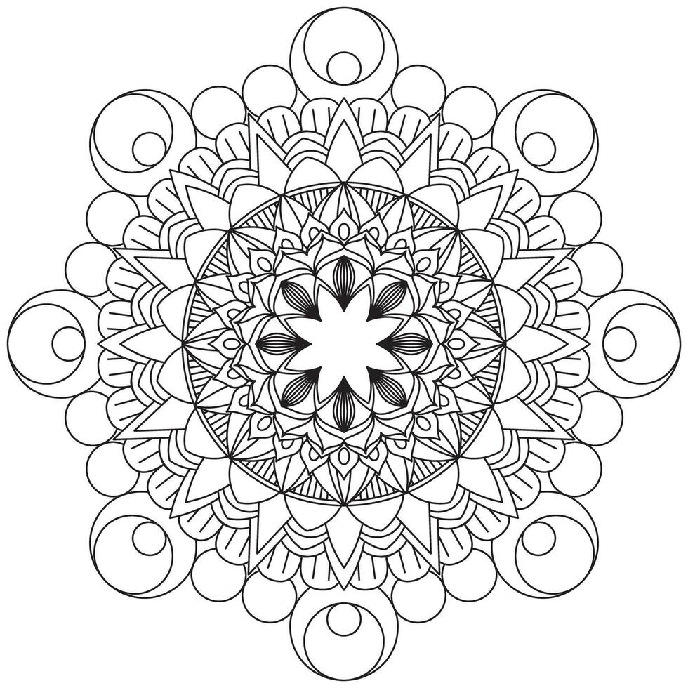 Mandala Circle Coloring Book Pages vector