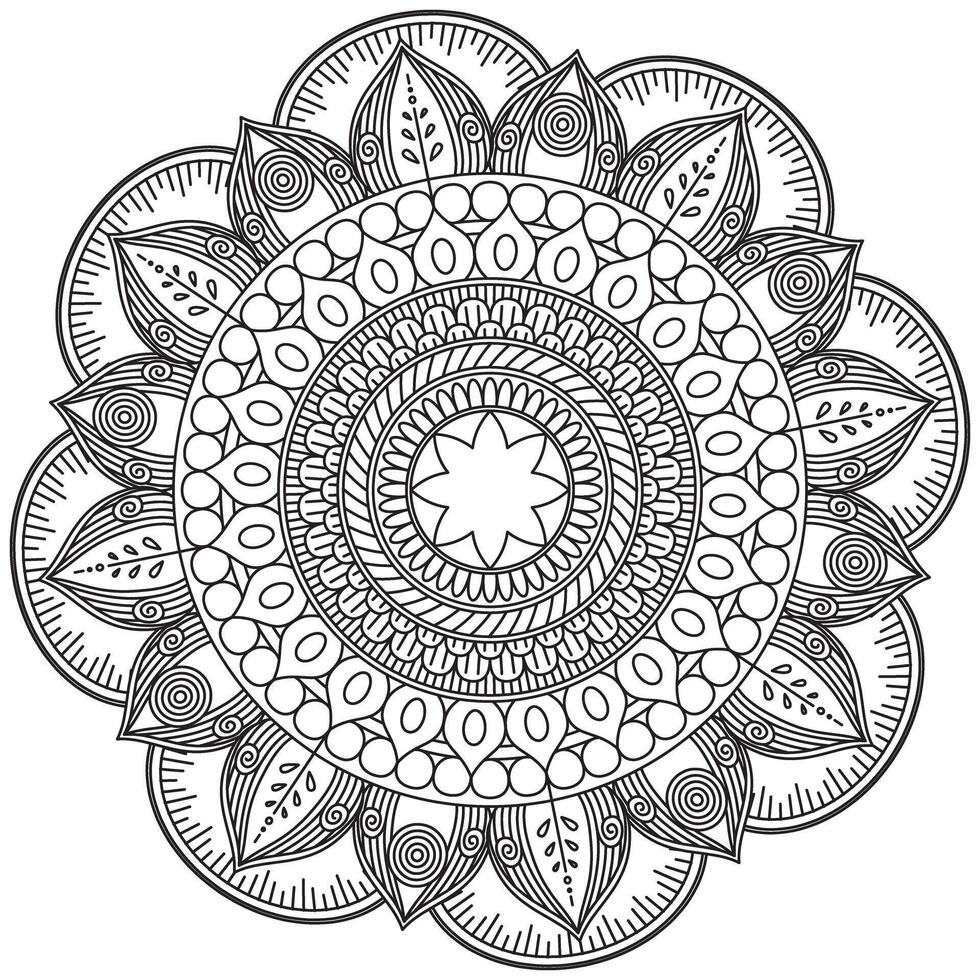 Mandala Circle Coloring Book Pages vector