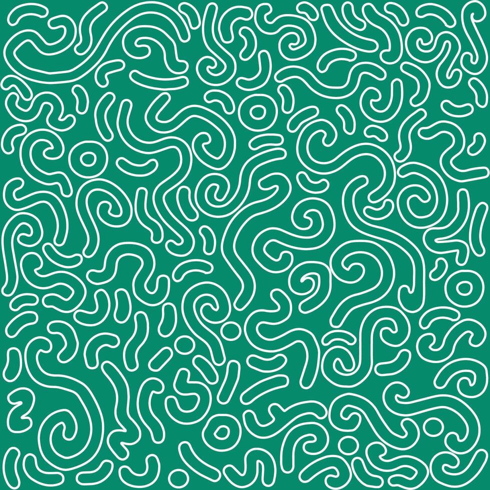Seamless Pattern Organic Rounded Lines In green And White With Irregular Shapes vector