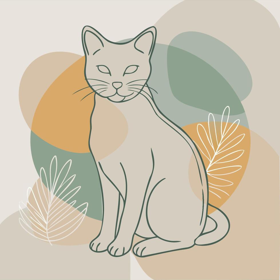 Cat silhouette art illustration vector