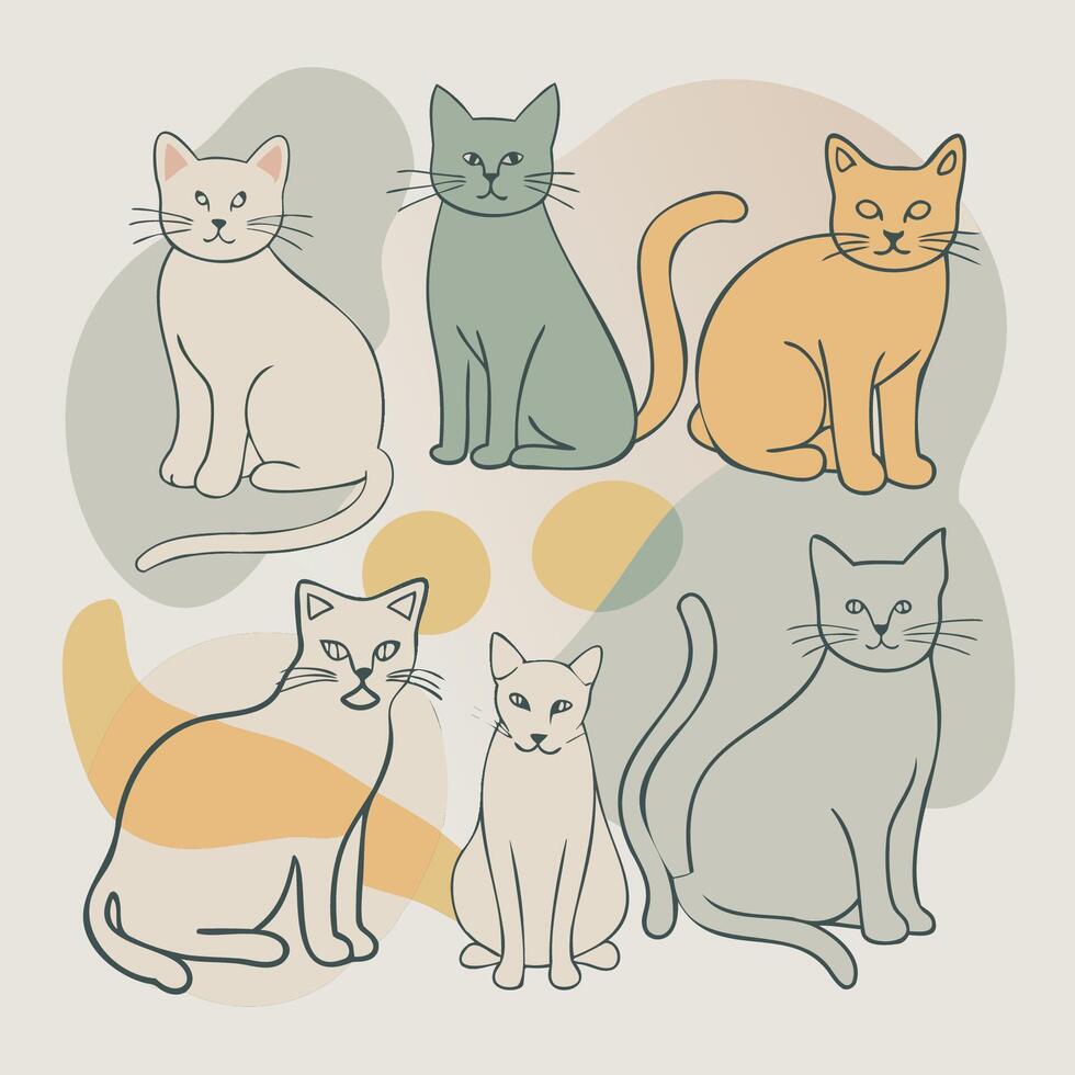 Cat silhouette art illustration vector
