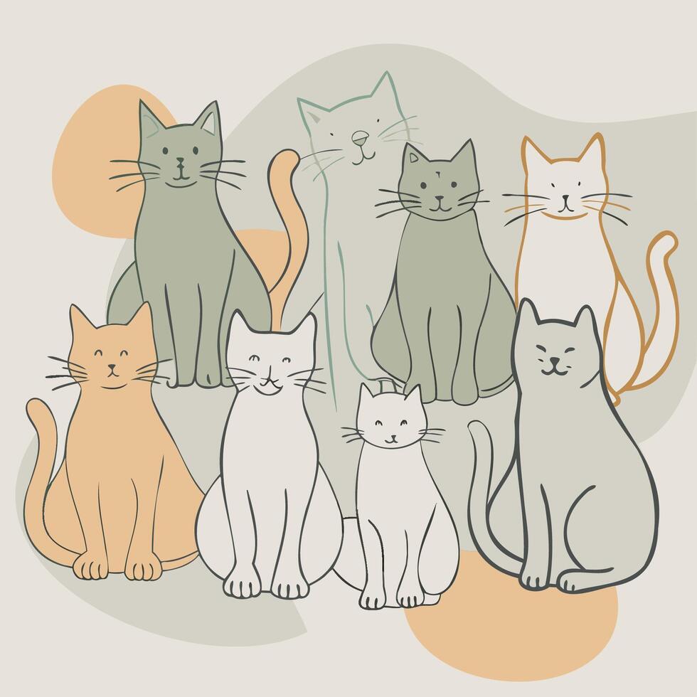 Cat silhouette art illustration vector