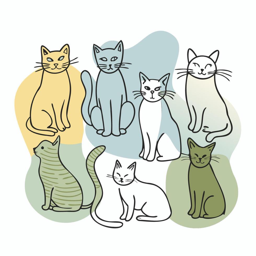 Cat silhouette art illustration vector