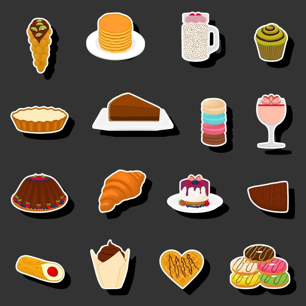 Illustration on theme fresh sweet tasty collection of consisting various ingredients vector
