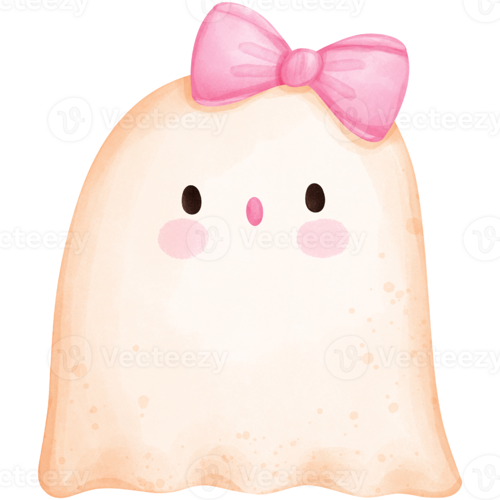 Cute Halloween cartoon watercolor hand drawn png