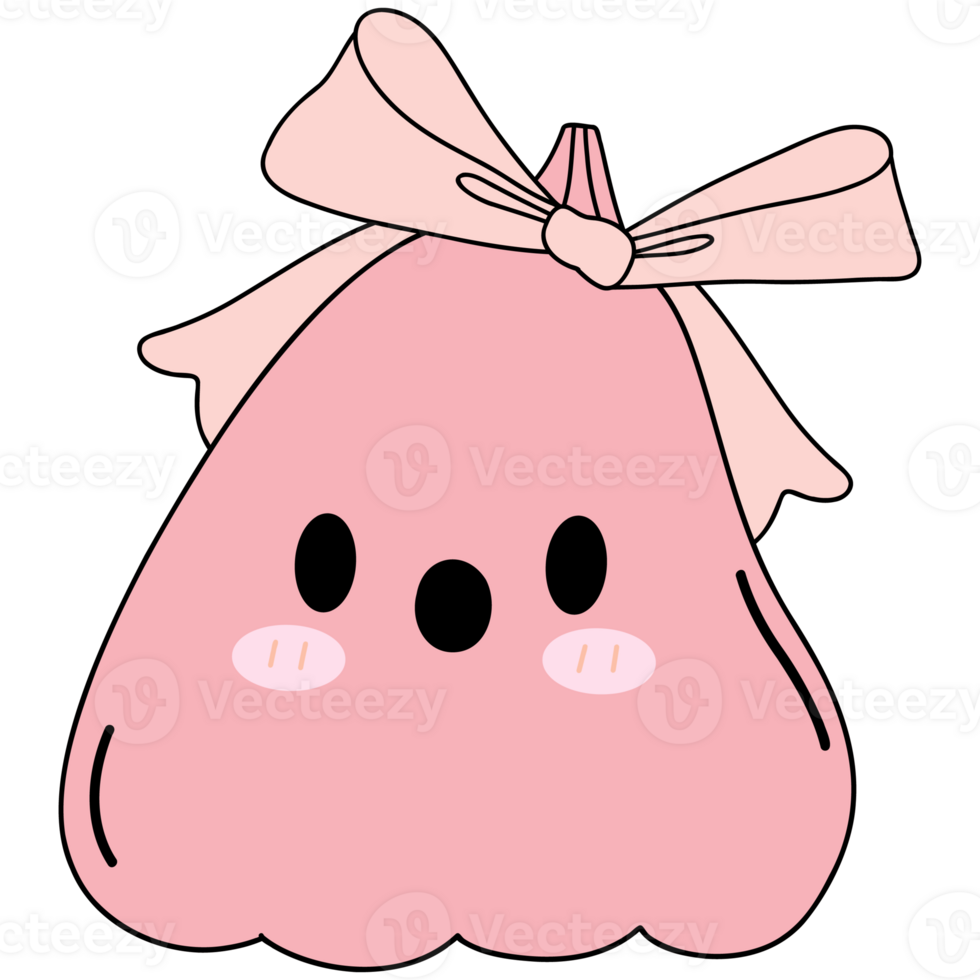 Coquette ghost cute doodle cartoon png