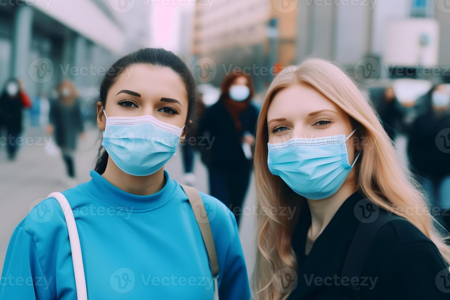 Portrait of female healthcare workers. Neural network photo