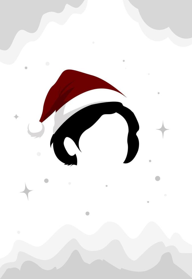 woman with rounded grey color and little stars vector