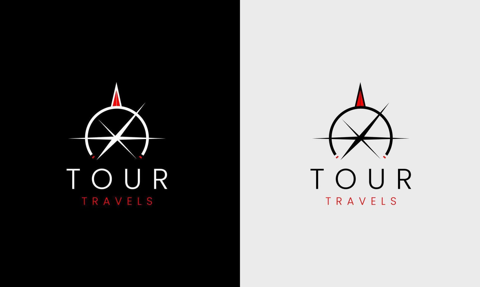 Tour travels minimalist logo design icon holiday ocean tour sea sun mountain beach vector