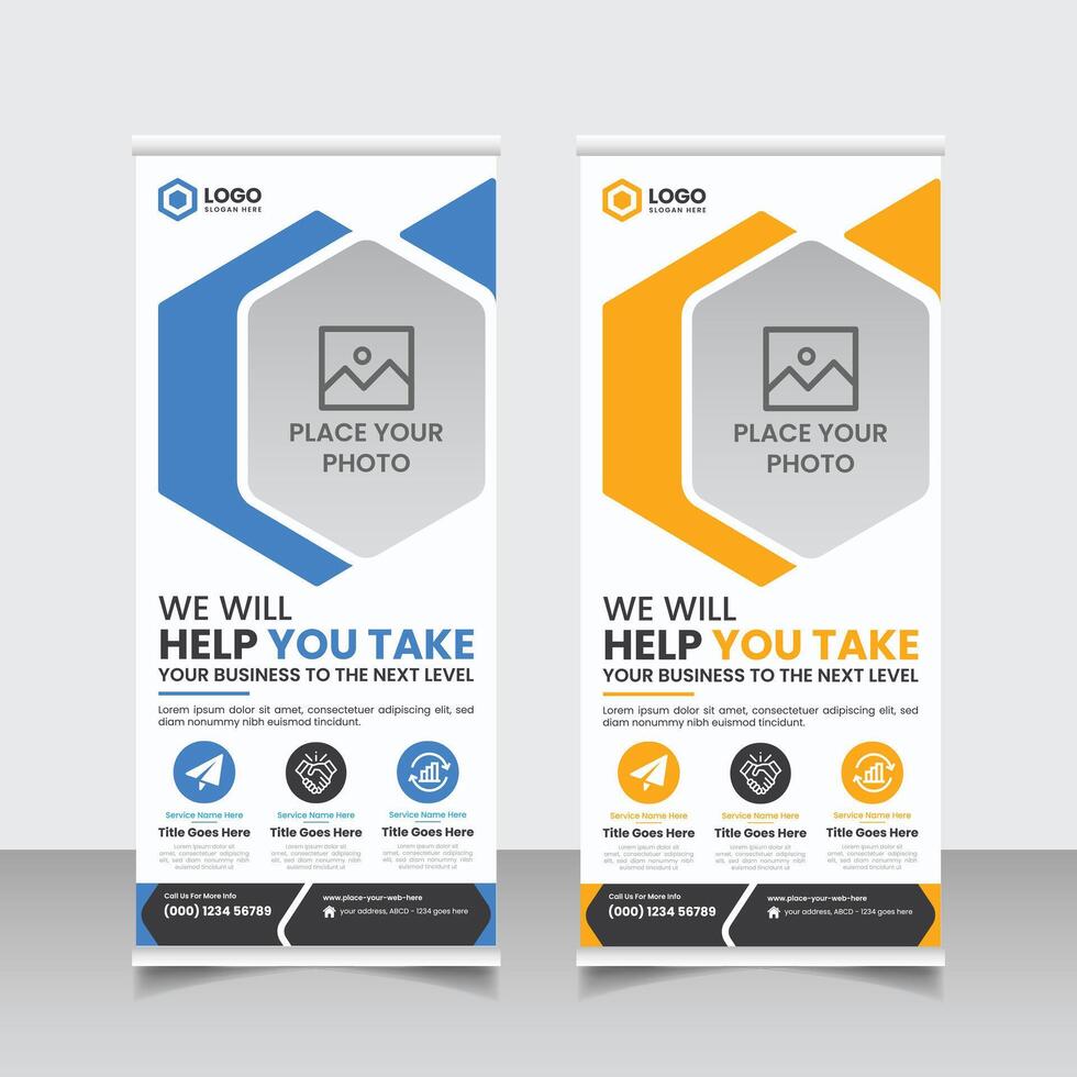 Corporate rollup banner, pull up and x banner design for corporate business company vector
