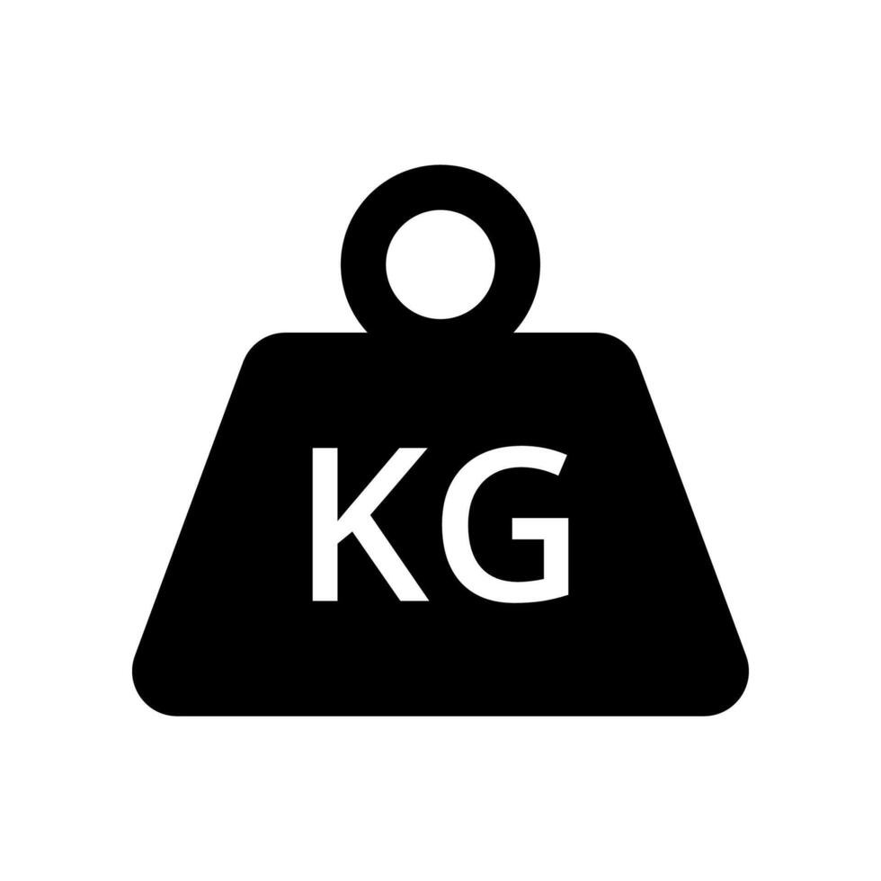 Kg measure weight icon isolated on white background. vector