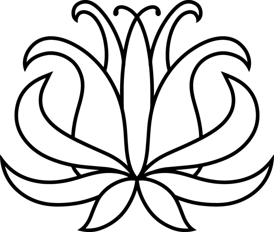 Lotus flower doodle icon Sketch floral vector