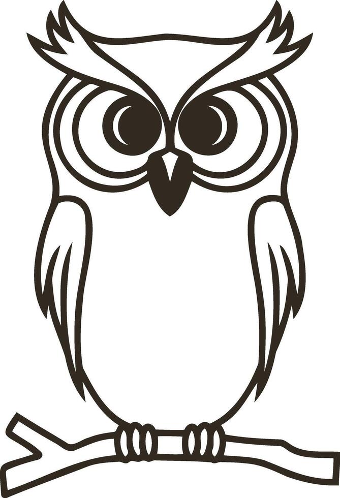 Doodle owl icon Animal art Coloring page book Sketch vector