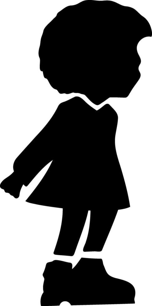 Cute Anime girl Stencil clipart Hand drawn vector