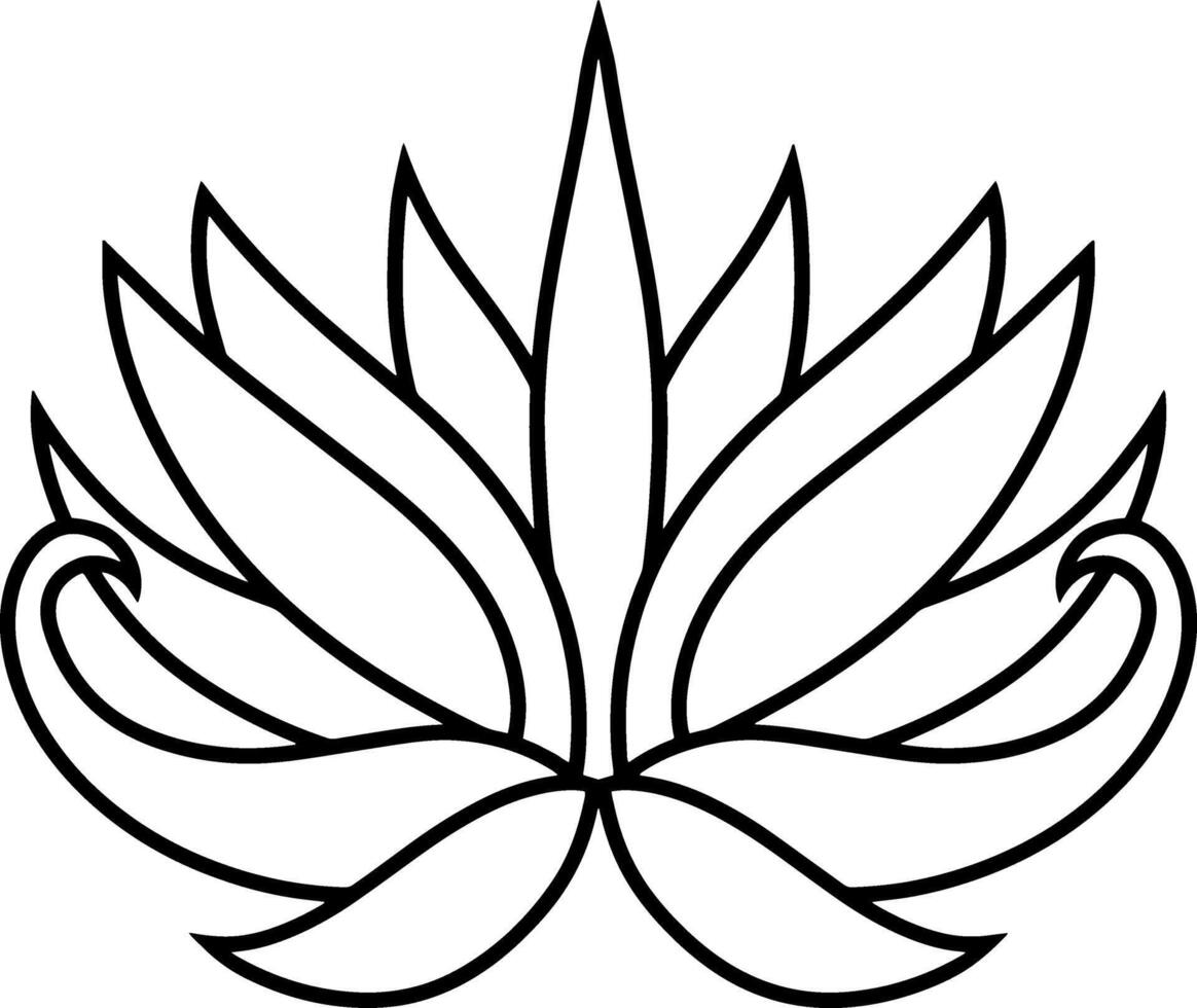 Lotus flower doodle icon Sketch floral vector