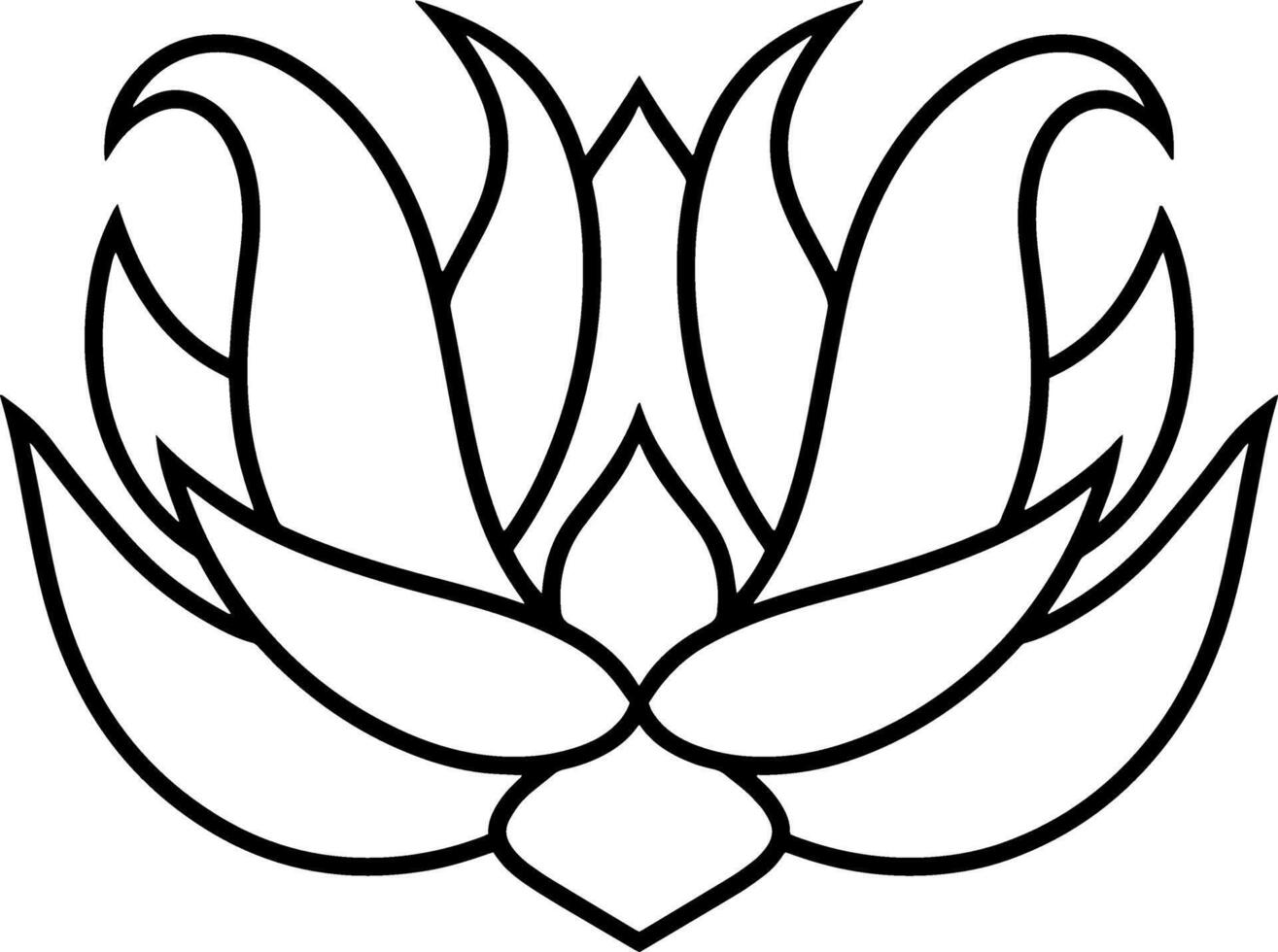 Lotus flower doodle icon Sketch floral vector