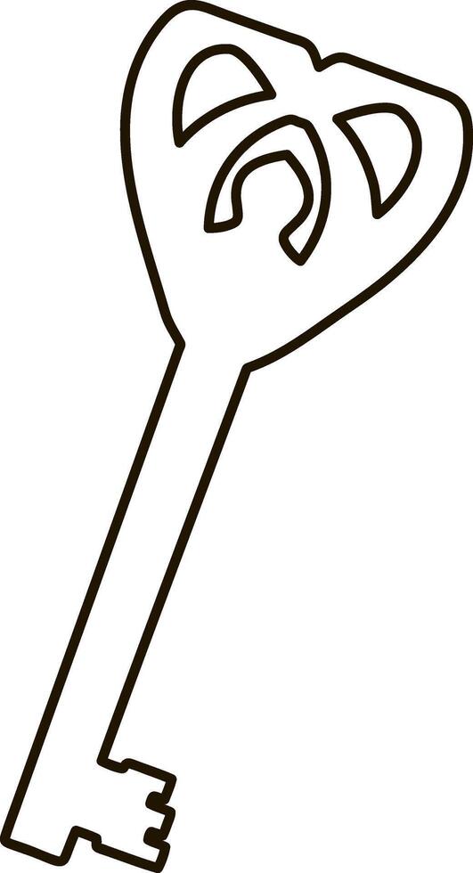 Doodle key icon Hand drawn art vector