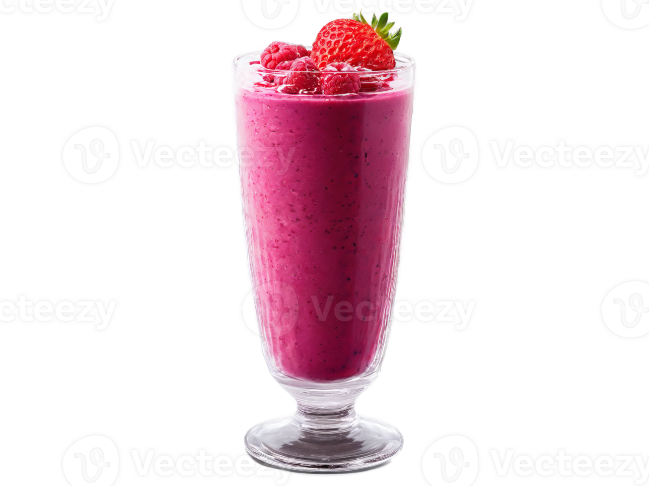 Smoothie berry blast with strawberries raspberries and a touch of yogurt in a transparent glass png