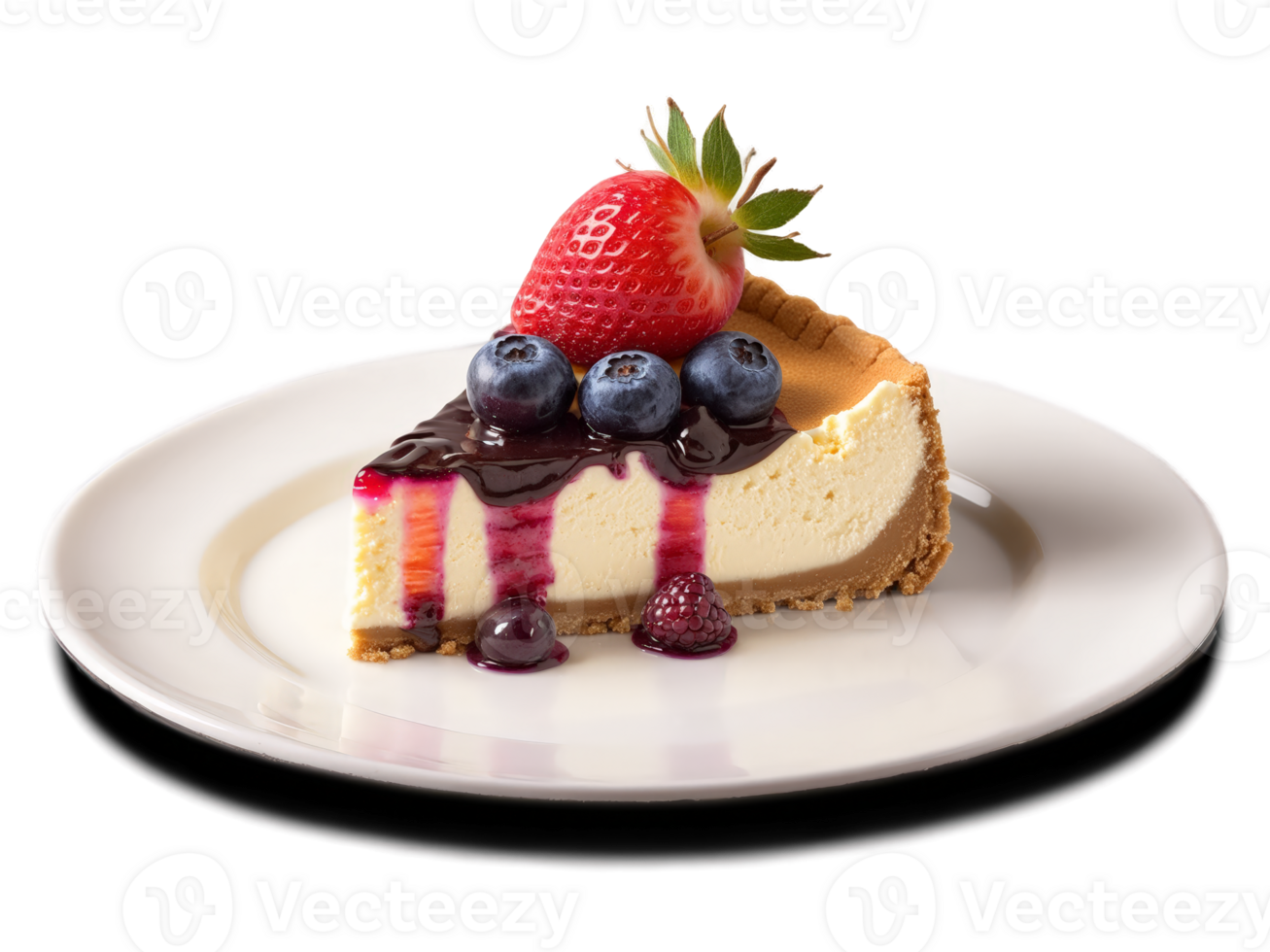 Käsekuchen mit cremig Textur Graham Cracker Kruste und Obst Belag png