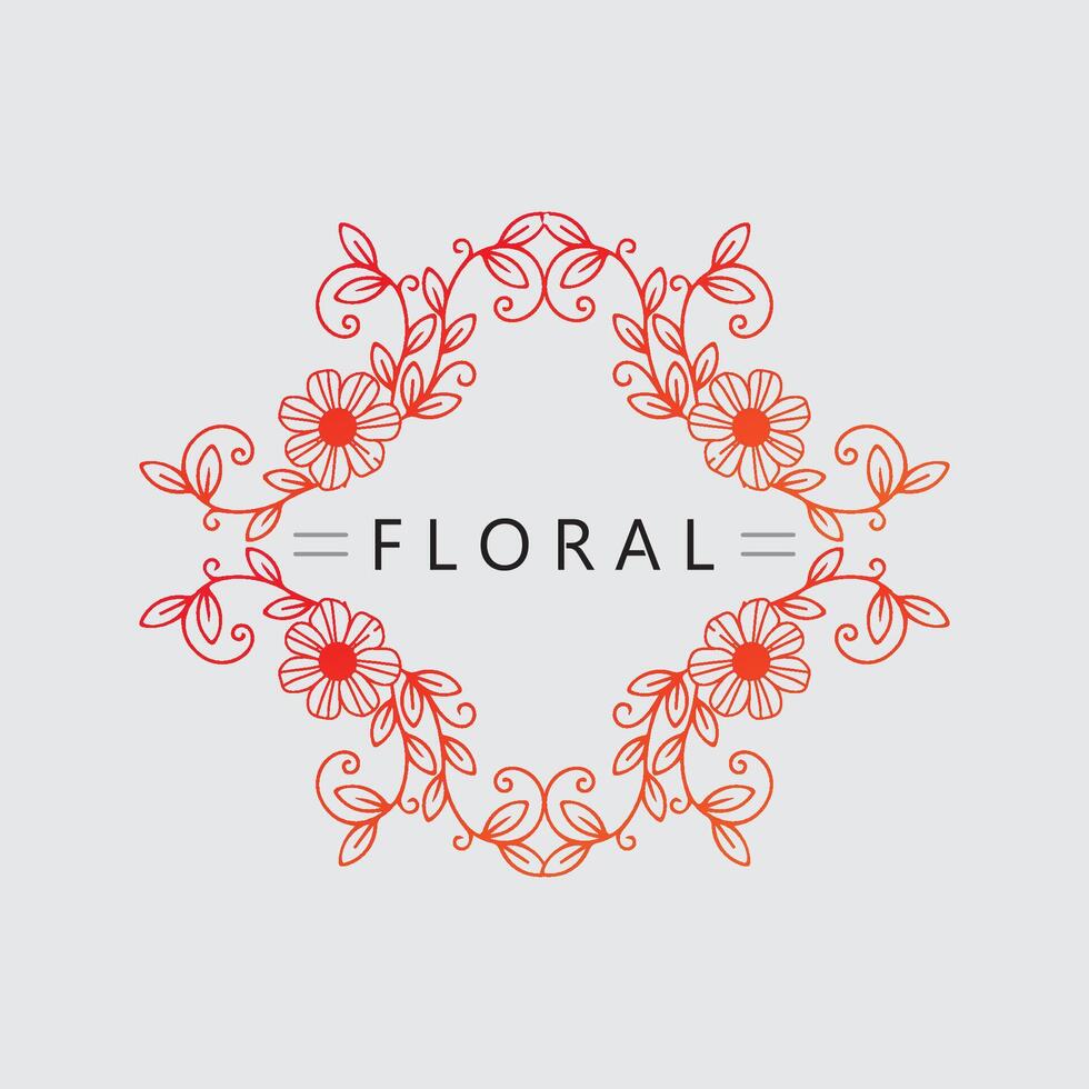 Flower logo and floral design illustration design template vector