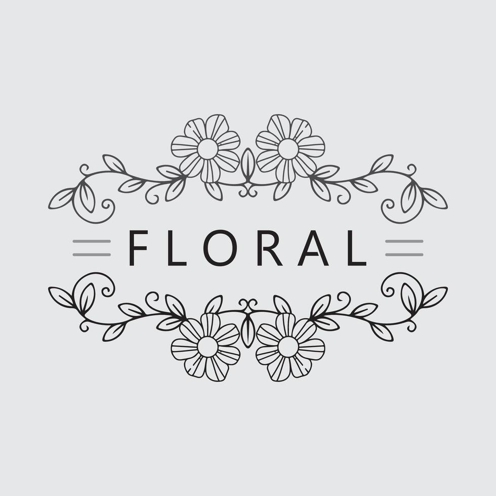 Flower logo and floral design illustration design template vector