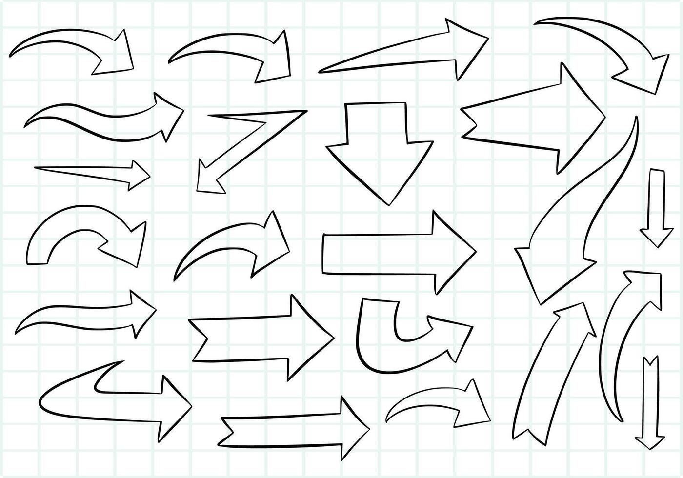 Hand drawn creative arrow set design vector