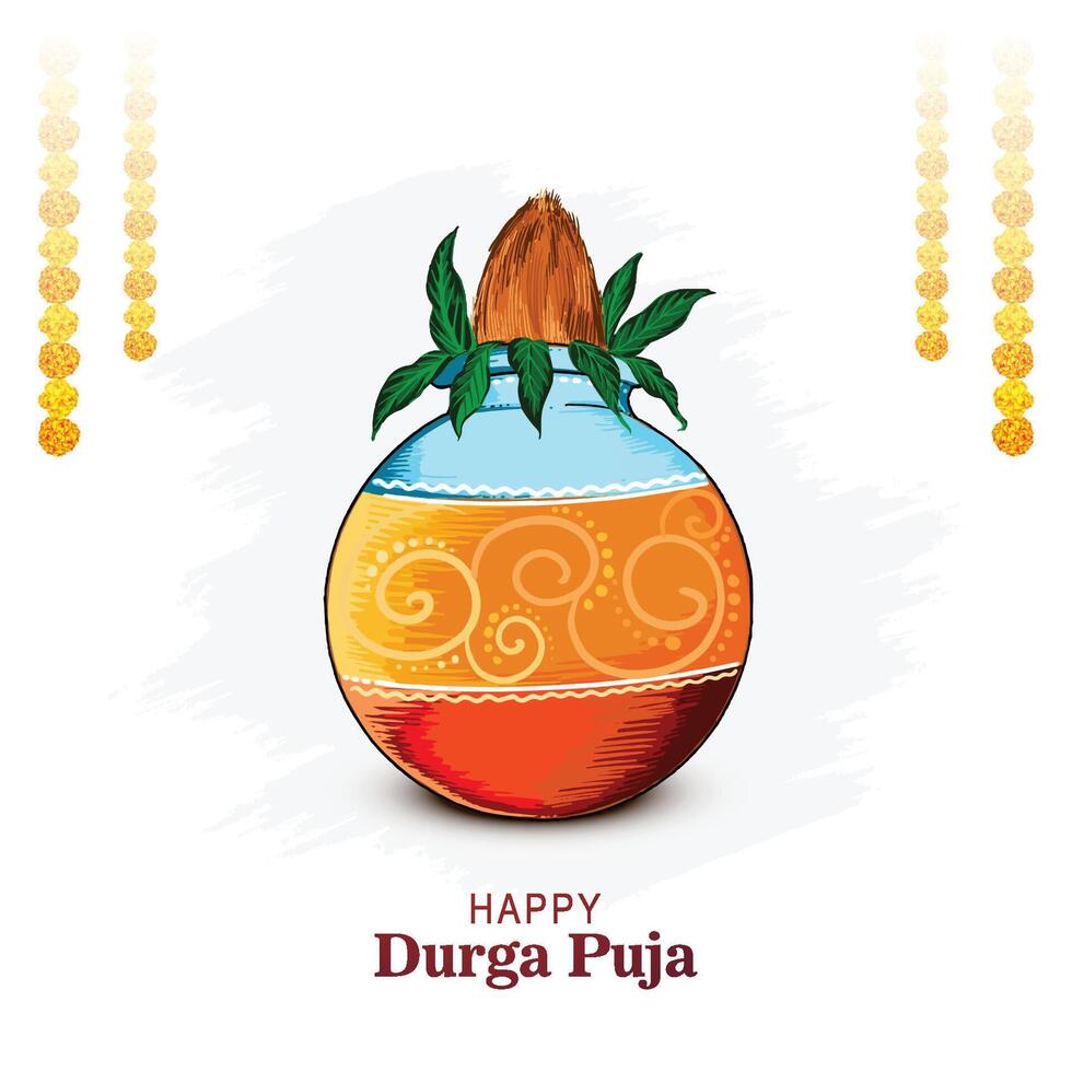 Happy Durga Puja Card Background vector