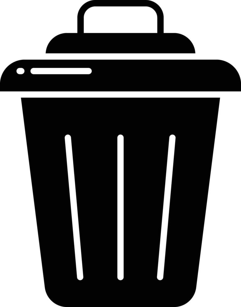 Bin solid glyph illustration vector