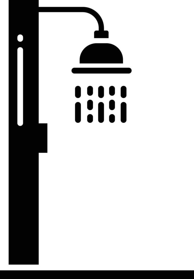 Shower solid glyph illustration vector