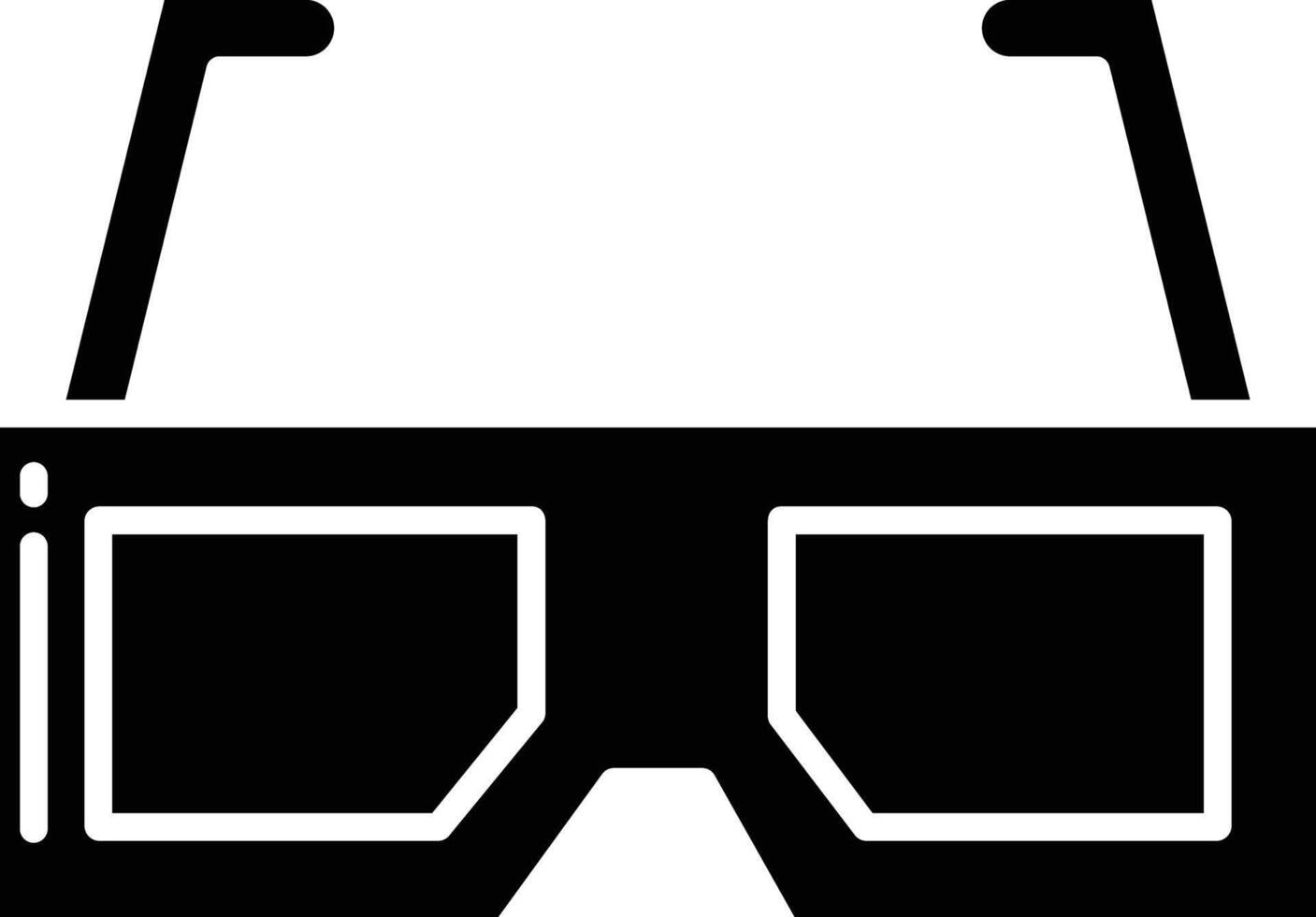 3d glasses solid glyph illustration vector