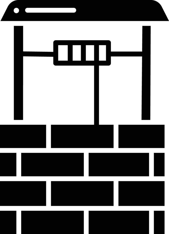 Water well solid glyph illustration vector