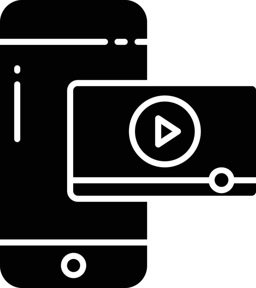 football live in cell phone solid glyph illustration vector