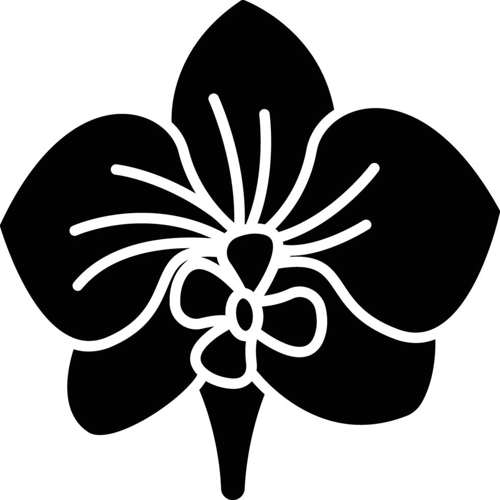 orchid flower solid glyph illustration vector