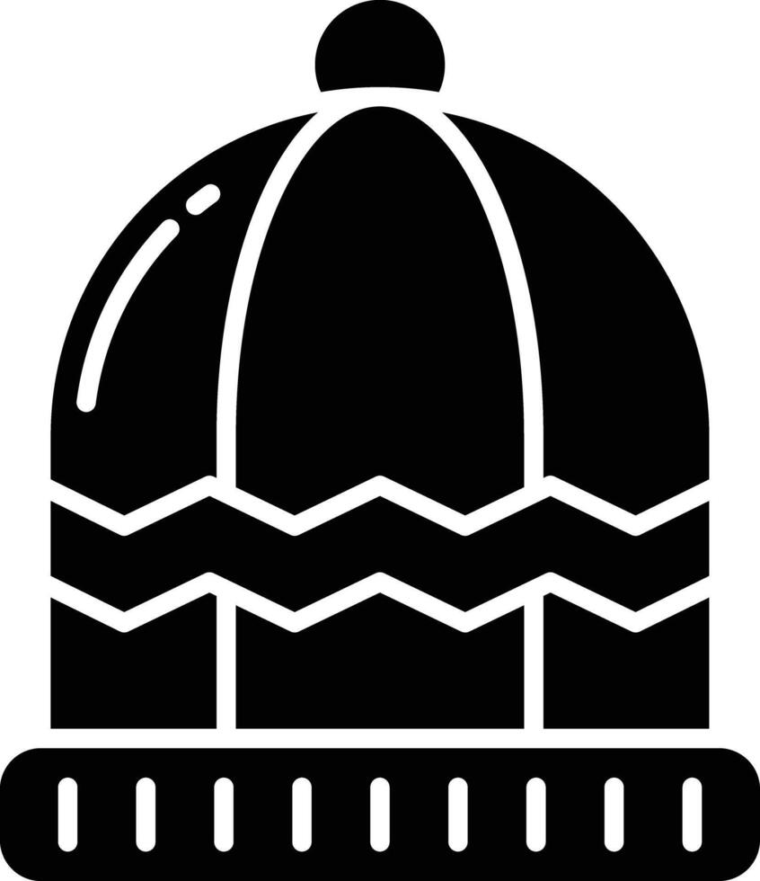 Beanie solid glyph illustration vector