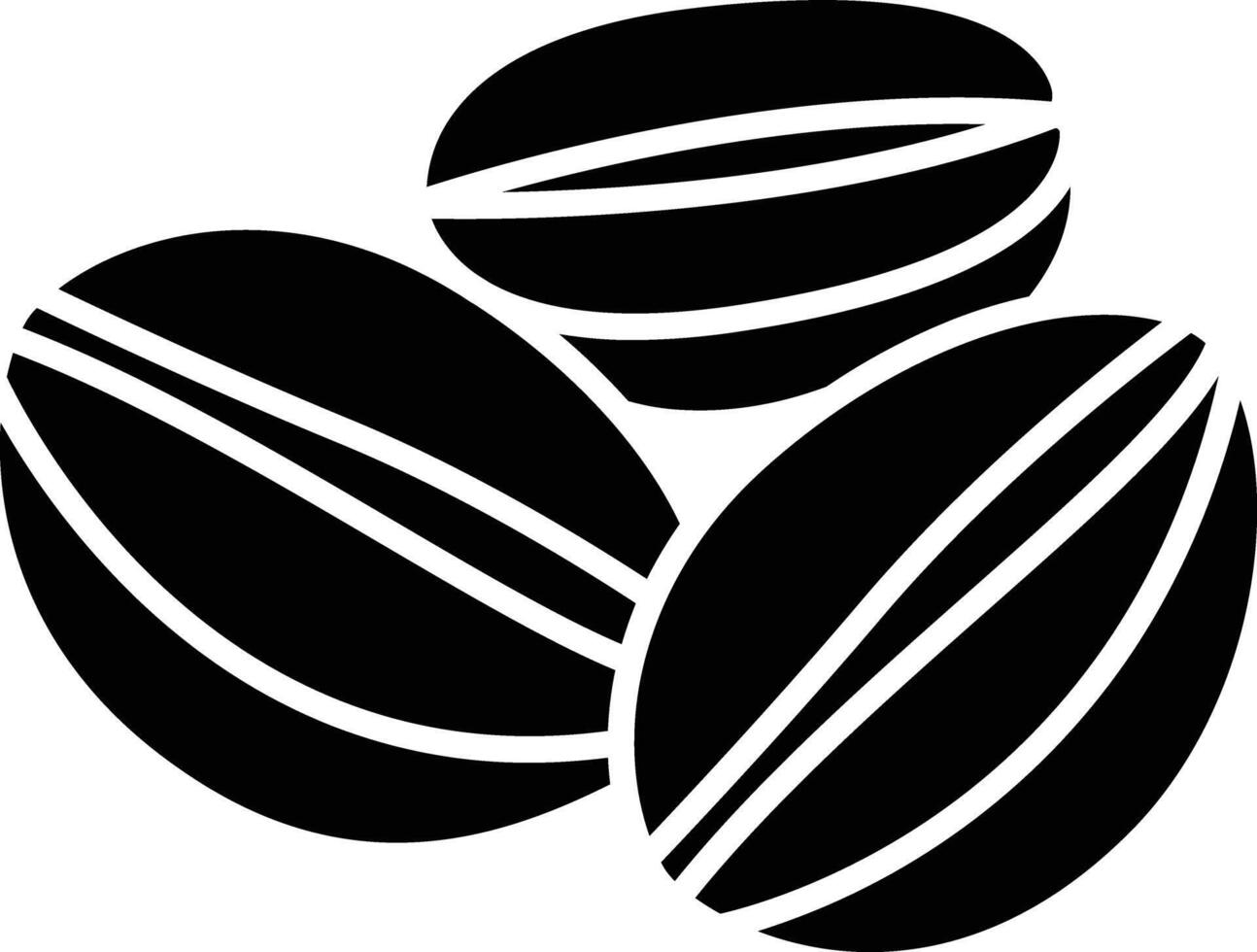 Coffee beans solid glyph illustration vector