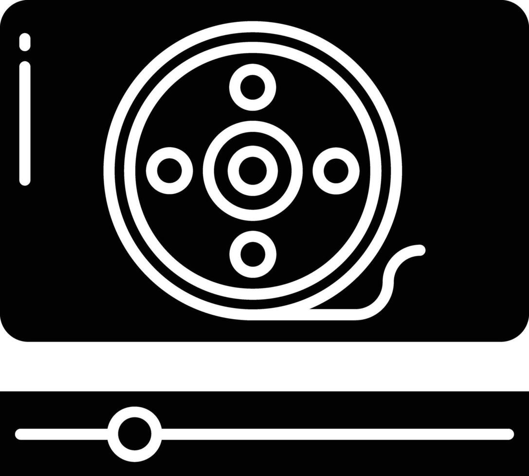 Media player solid glyph illustration vector