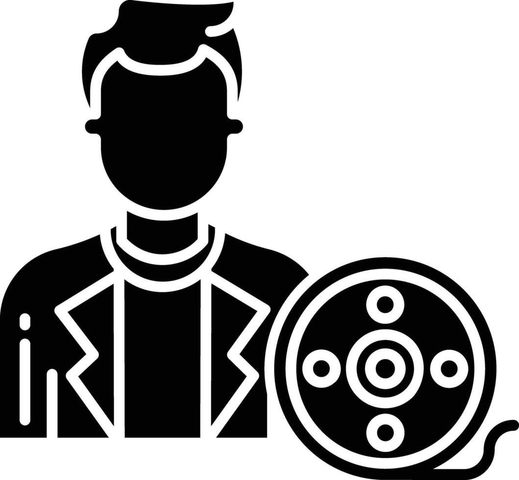 Movie Director solid glyph illustration vector