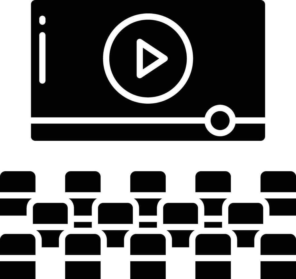 Movie Hall solid glyph illustration vector