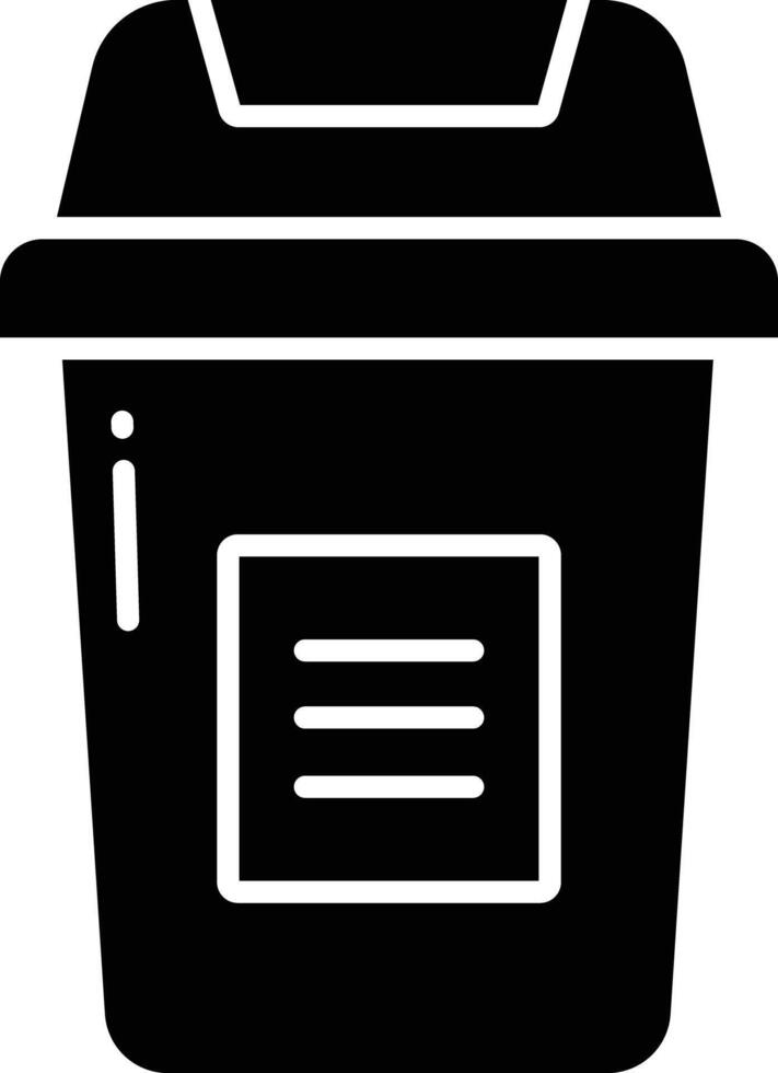 Trash Bin solid glyph illustration vector