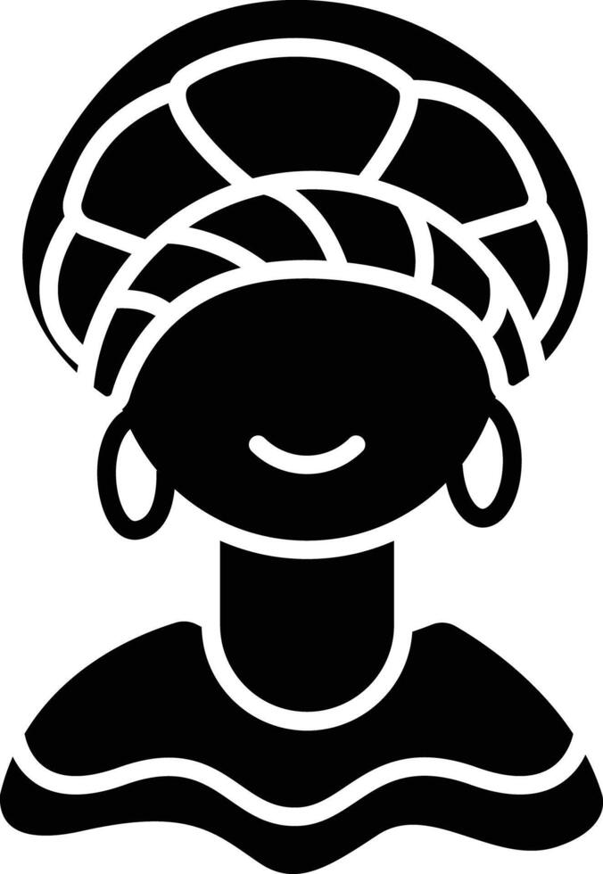 Colombia girl solid glyph illustration vector