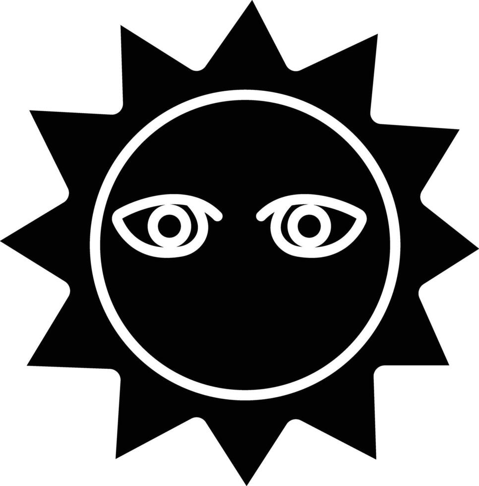 Sun solid glyph illustration vector