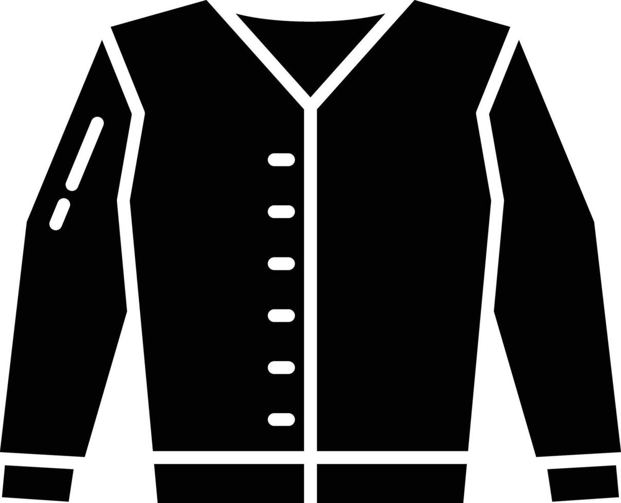 Cardigan solid glyph illustration vector