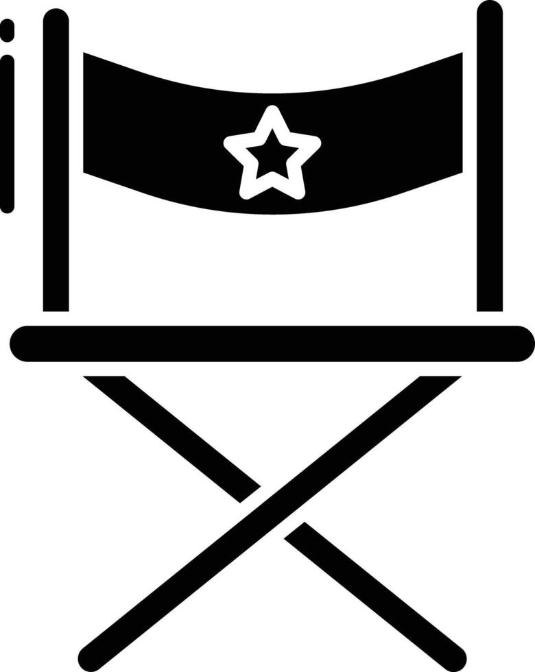 Director chair solid glyph illustration vector